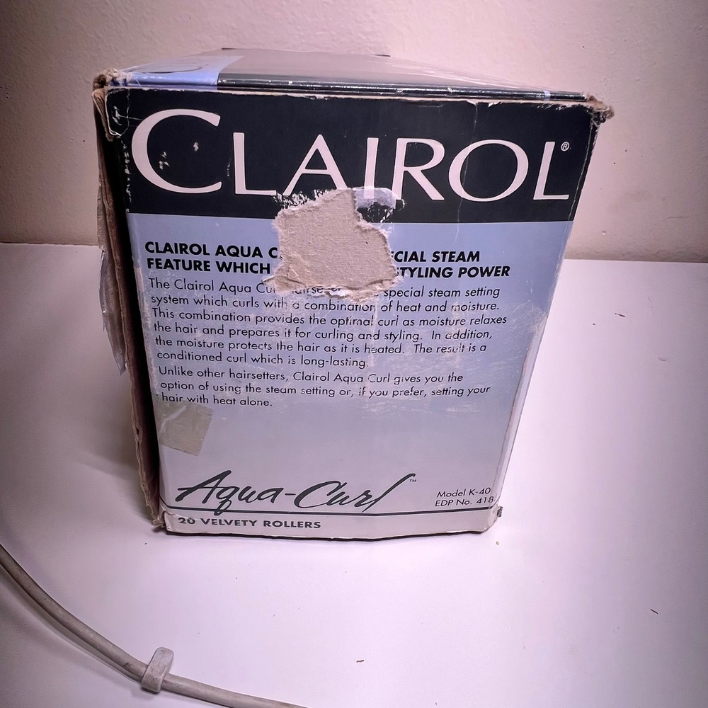 Clairol K-40 Aqua-Curl Steam Hairsetter Blue 20 Velvety Rollers Vintage 1992 - Picture 4 of 16